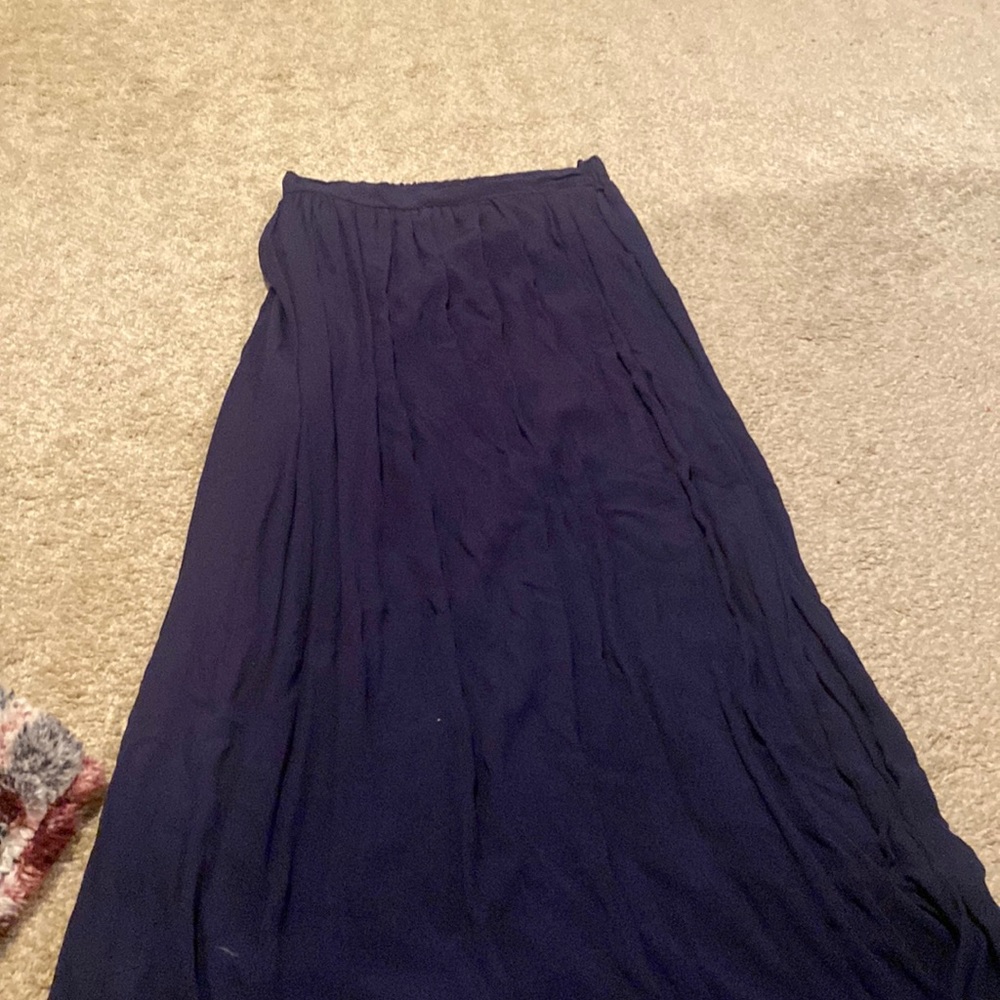 Navy blue long skirt, flowy
